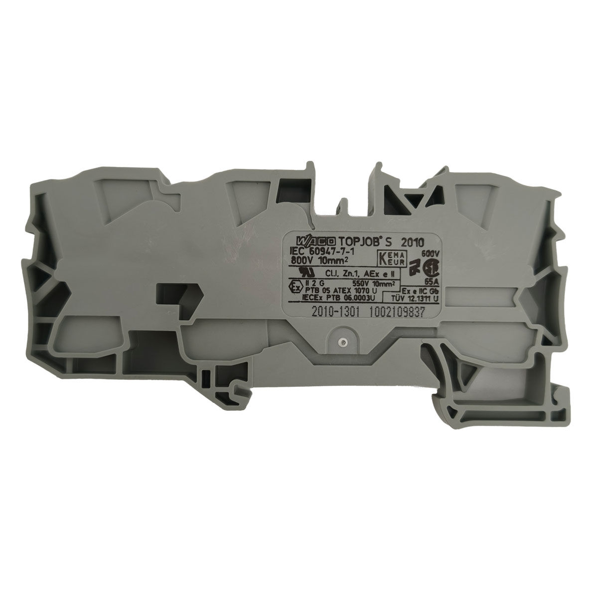 3-Leiter-Durchgangsklemmen WAGO TOPJOB S 2010-1301 10 mm² grau – 2 Stück