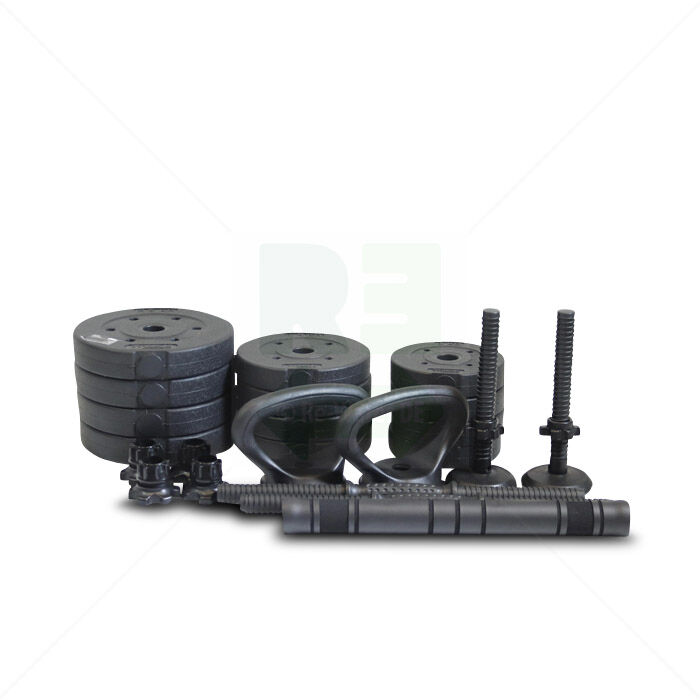 Hantelset Trex Sport 2x10kg Kurz-Langhantel, Kettlebell