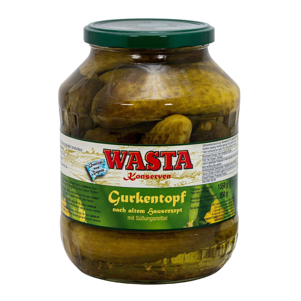 Gurkentopf nach Hausrezept  im Glas 1700ml von WASTA
