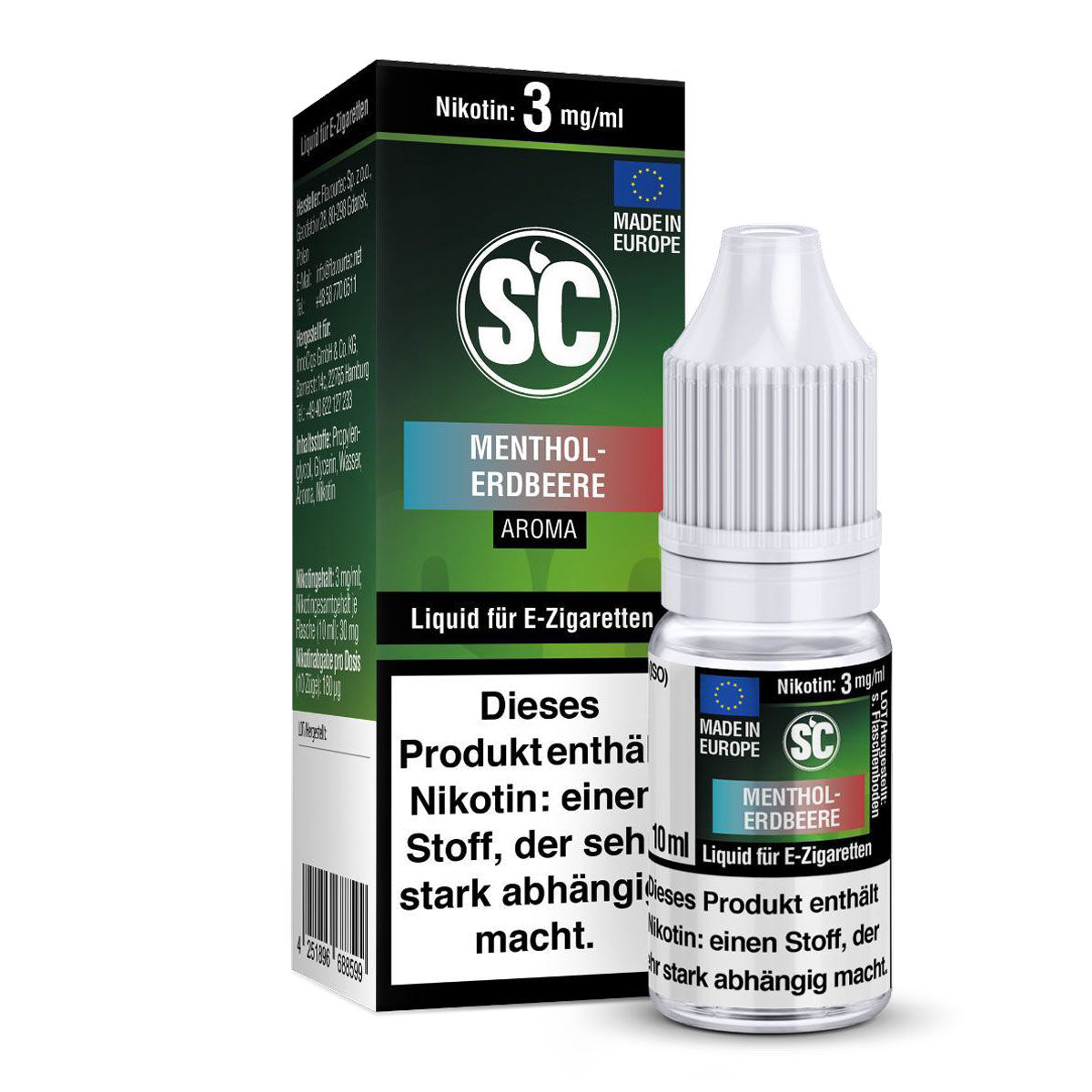 Liquid Menthol Erdbeere SC 10ml 03 mg/ml (leicht)
