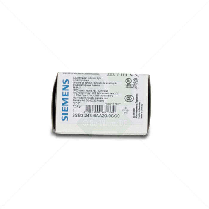 Leuchte Siemens 3SB3244-6AA20-0CC0 Leuchtmelder ,22mm ,rund, rot
