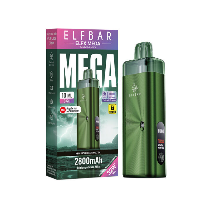 E-Zigaretten Set ELFBAR Elfx Mega 2800mAh green (grün)
