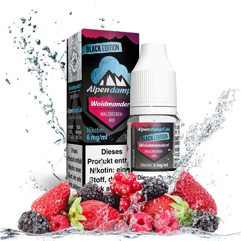 Liquid Black Edition Woidmanderl Alpendampf 10ml 06 mg/ml (mittel)