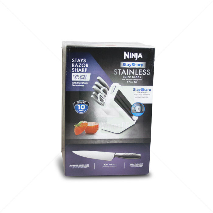 Messerblock Ninja 6teilig mit integriertem Schleifer weiß