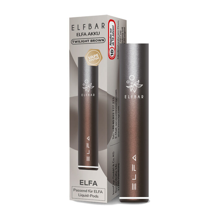 E-Zigaretten Akku ELFBAR Elfa 500mAh braun-silber