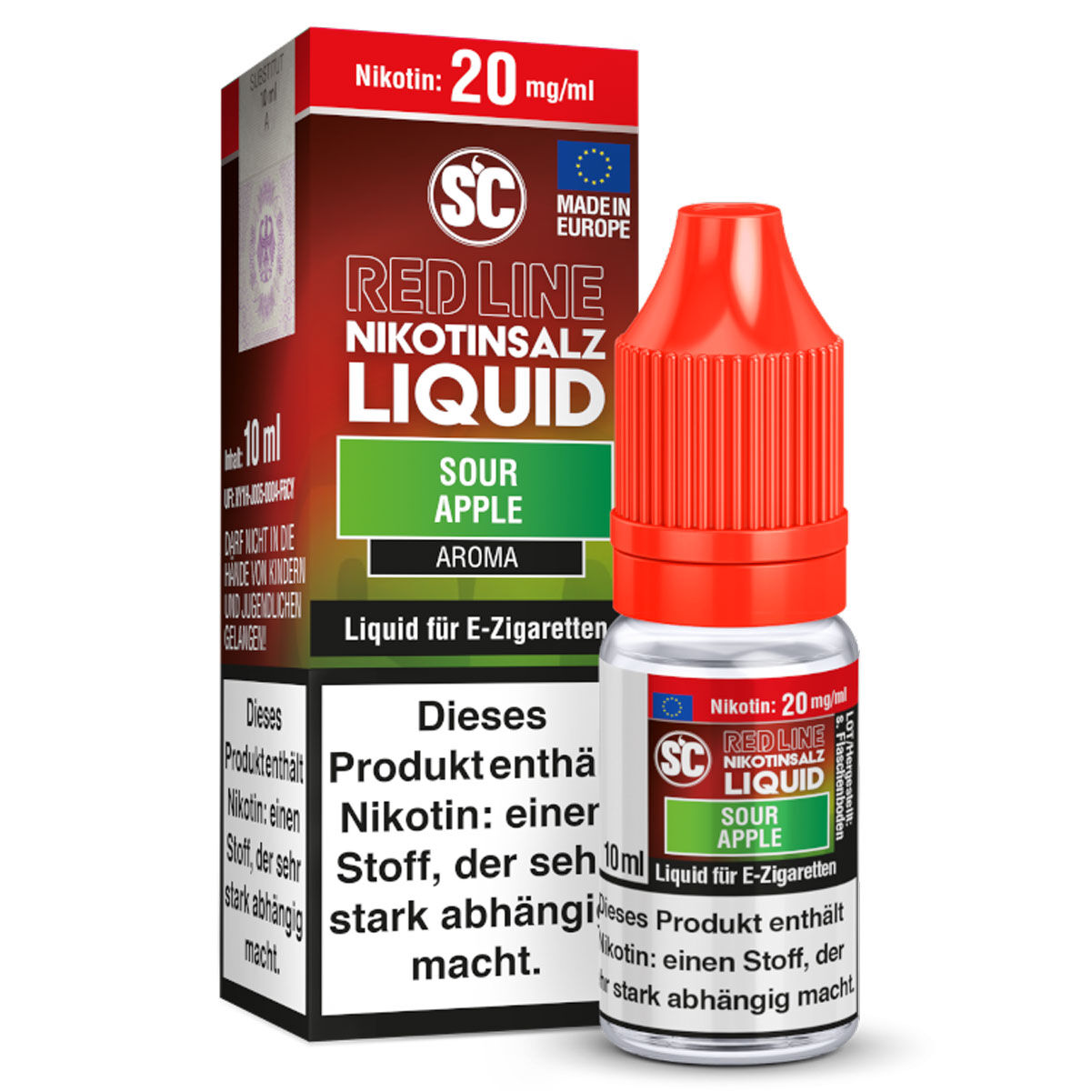 Liquid Nikotinsalz Red Line Sour Apple SC 10ml 20mg/ml (stark)