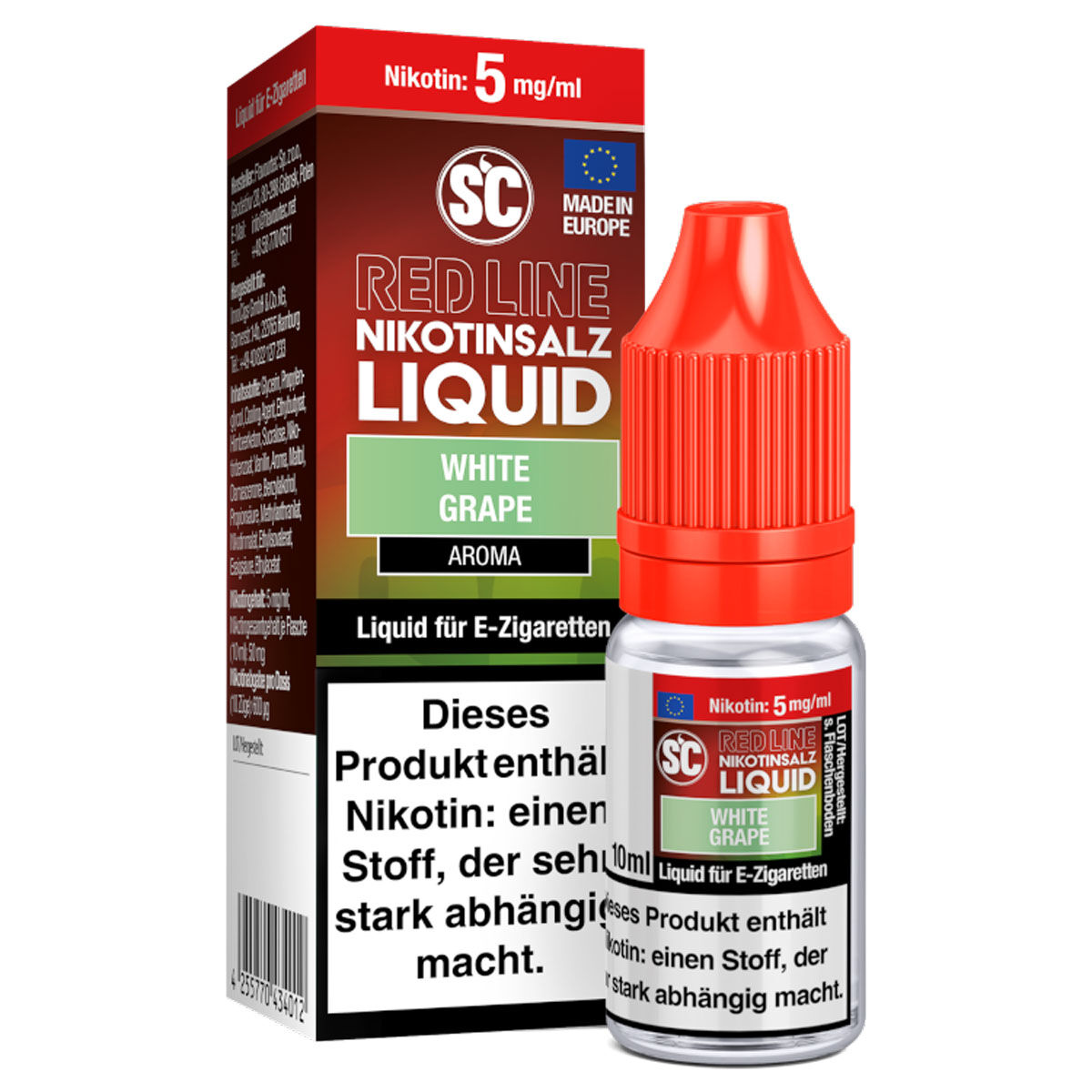 SC Red Line White Grape Nikotinsalz Liquid 5 mg/ml 10 ml