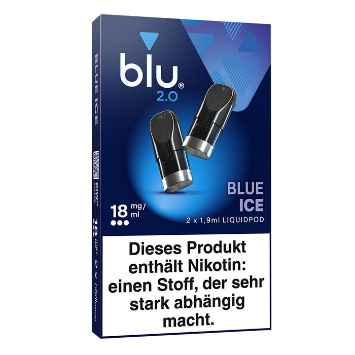 Pod mit Liquid für blu 2.0 2x1,9ml Blue Ice 18mg/ml