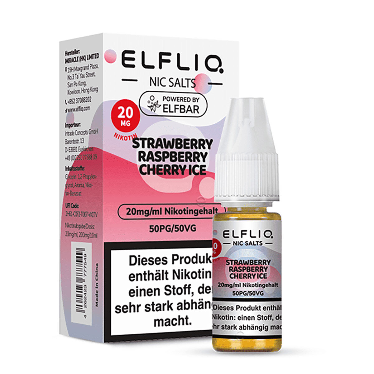 Liquid Nikotinsalz Strawberry Raspberry Cherry Ice ELFLIQ 10ml 20mg/ml