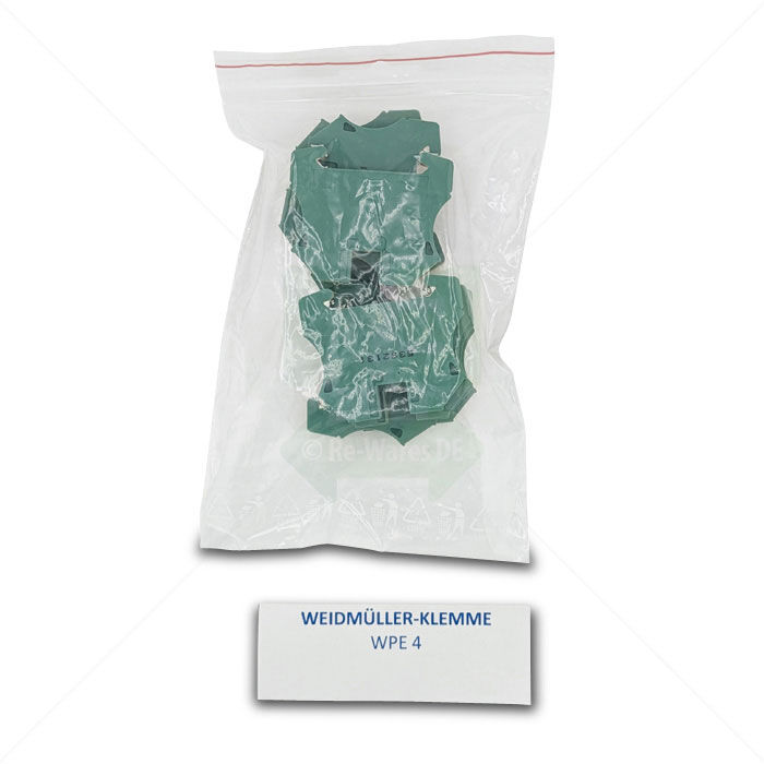 Klemme Weidmüller WPE 4 Erdungsklemme, 4mm², grün/gelb 10 Stück