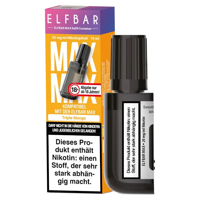 Pod mit Liquid für ELFBAR Max 10ml Triple Mango 20mg/ml