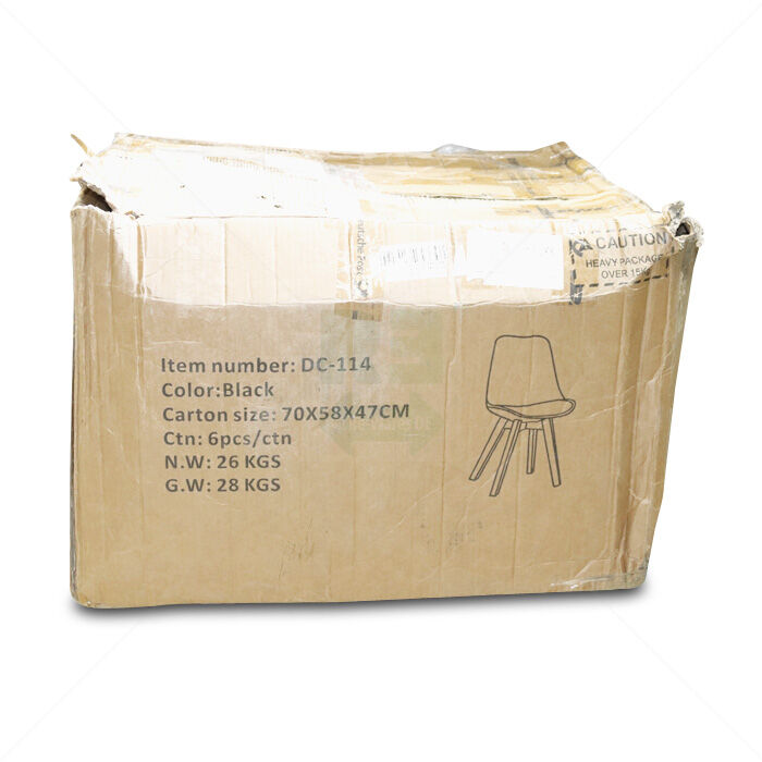 *A-WARE* Esszimmerstühle mit Kissen 6er-Set schwarz/Holz 