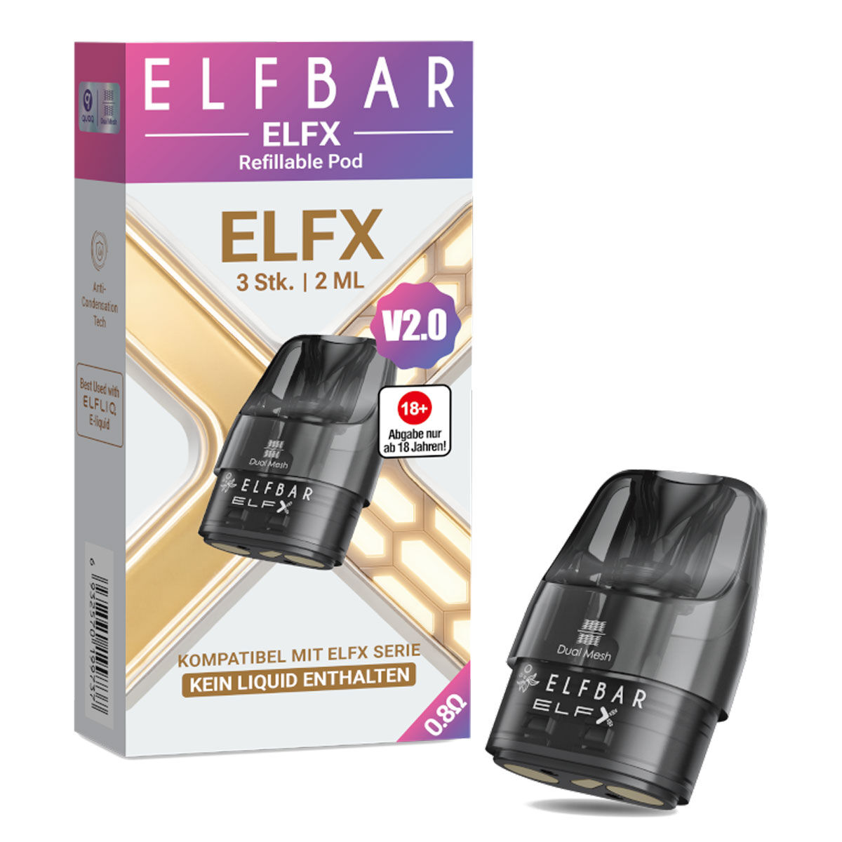 Pod ELFBAR Elfx 2ml 0,8 Ohm (v2.0 - neu)