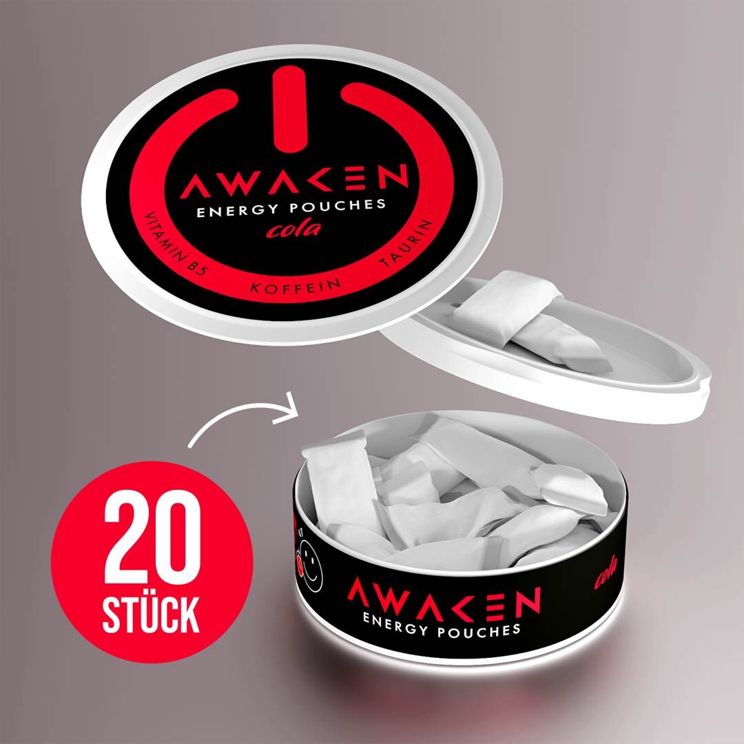 AWAKEN Energy Pouches Cola – 50 mg/g Koffein, 12 g