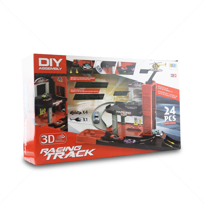 Racing Parkgarage mit Hubschrauberlandeplatz LEAN Toys | 24-teilig Racing Parkgarage mit Hubschrauberlandeplatz LEAN Toys | 24-teilig