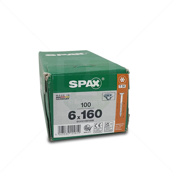 Universalschrauben Spax 6x160 mm Teilgewinde T30, 100 Stück