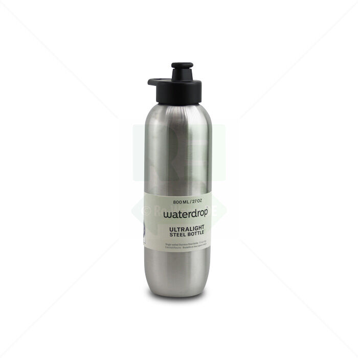 Trinkflasche Waterdrop ultralight mit Zugkappe 800 ml silber