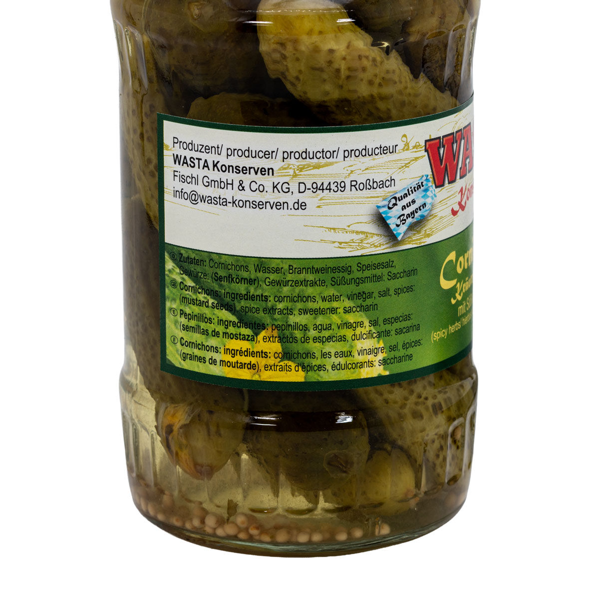Cornichons kräuterwürzig im Glas 370ml von WASTA