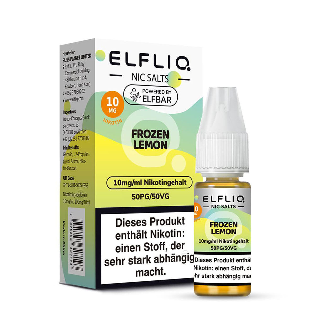 Liquid Nikotinsalz Frozen Lemon ELFLIQ 10ml 10mg/ml (mittel)