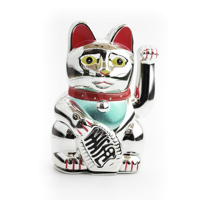 Glückskatze Winkekatze - 15 cm - silber Glückskatze Winkekatze - 15 cm - silber