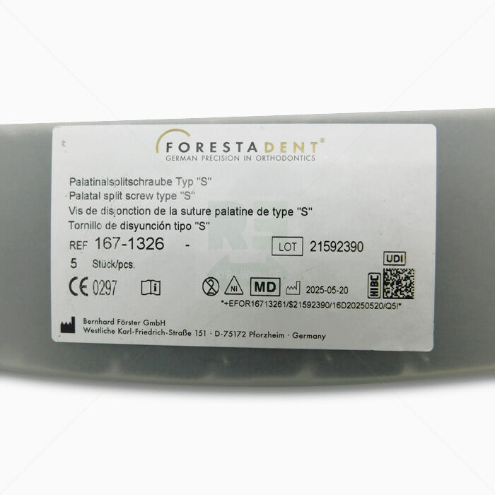 Palatinalsplitschraube, Typ S, mit gebogenen Retentionsarmen, Packung à 5 Stück