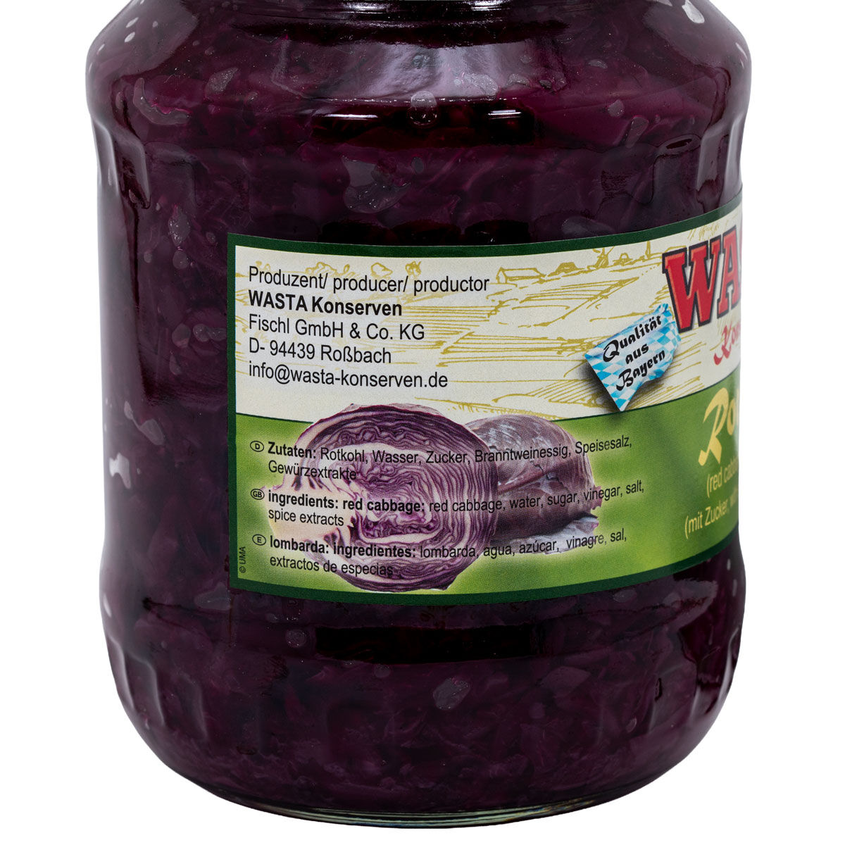 Rotkohl mit Zucker im Glas 720ml von WASTA