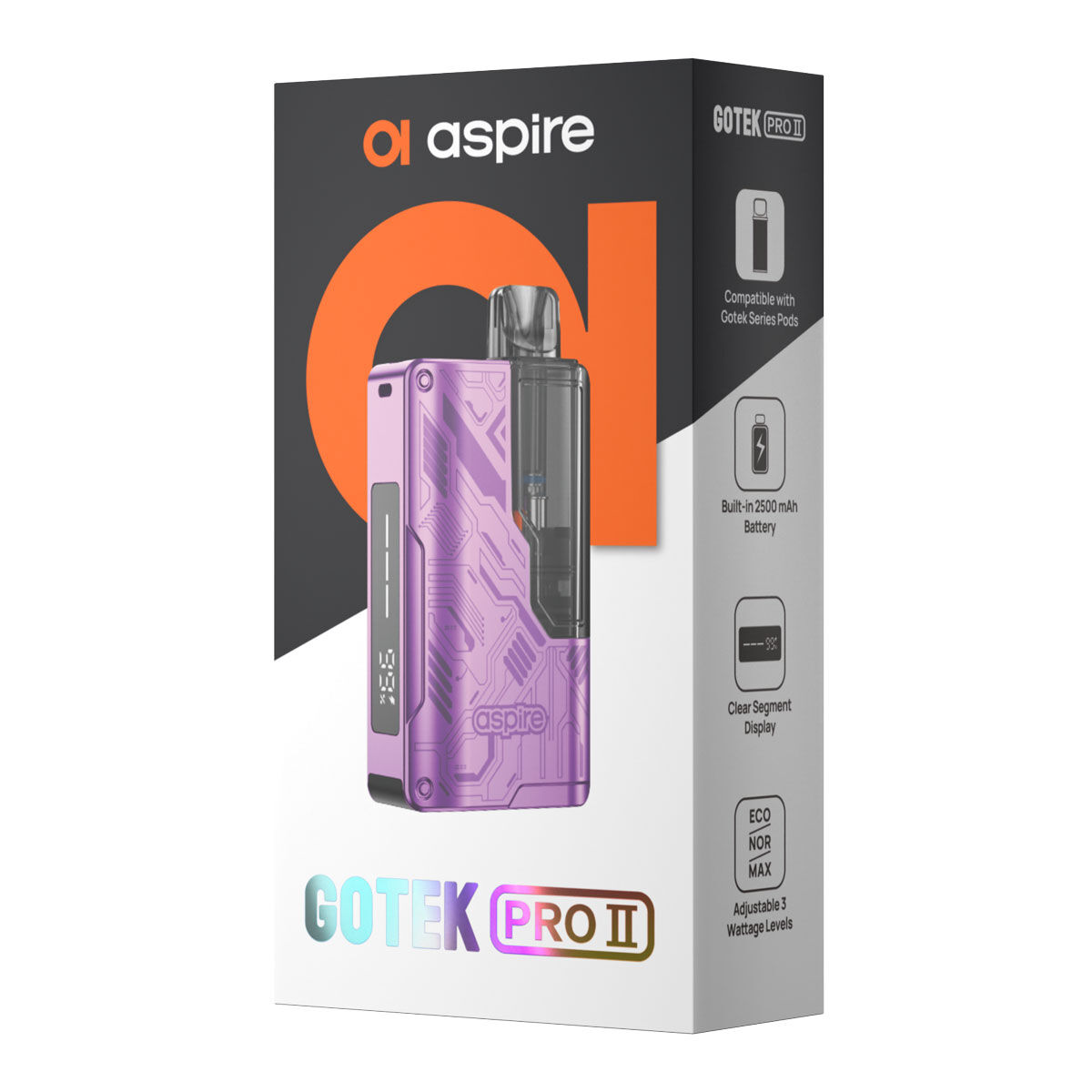 E-Zigaretten Set ASPIRE Gotek Pro 2 2500mAh lila (purple)