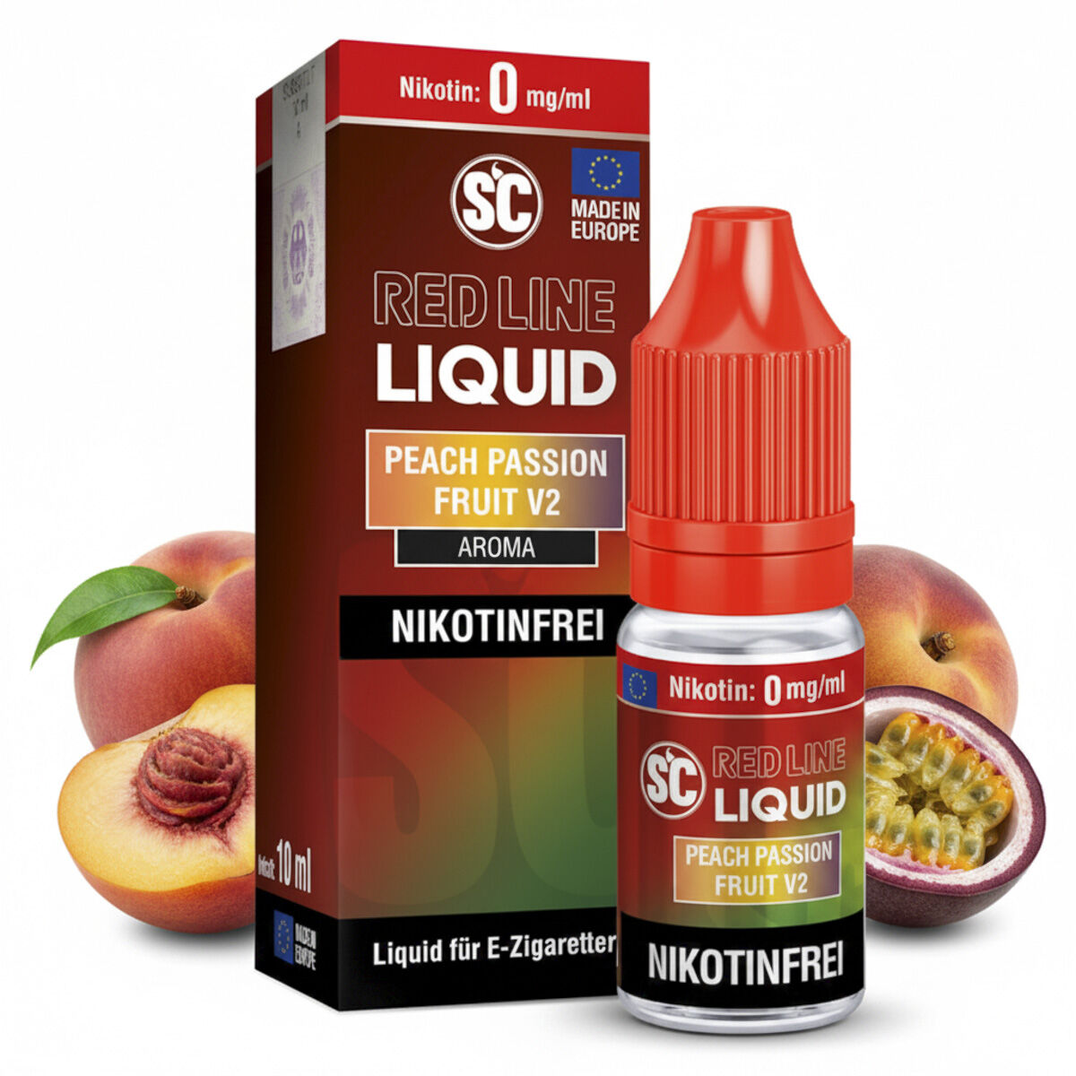 Liquid Nikotinsalz Red Line Peach Passion Fruit v2 SC 10ml 00mg/ml (ohne)