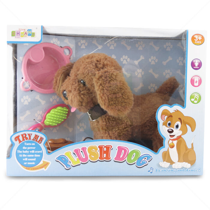 Interaktives Haustier LEAN Toys Hund | Pudel braun | mit Zubehör Interaktives Haustier LEAN Toys Hund | Pudel braun | mit Zubehör
