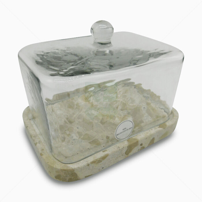 Edle Butterdose aus Marmor mit Glasdeckel H&M Home