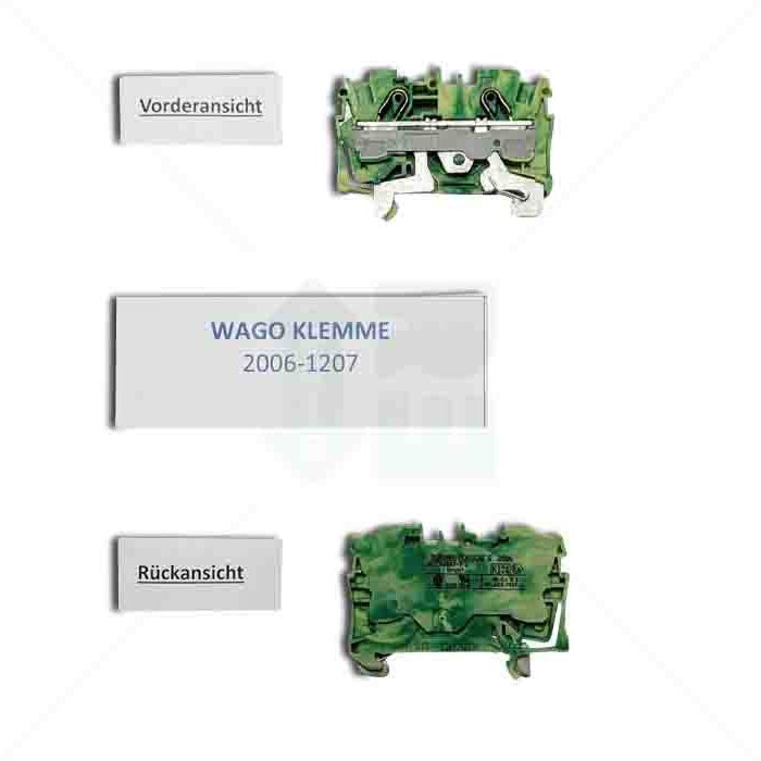 Klemme Wago 2006-1207 2-Leiter-Schutzleiterklemme 6mm² grün/gelb
